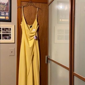 Bright yellow long summer dress